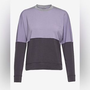 Icebreaker Women’s Momentum Long Sleeve Crewneck in Panther/Fossil Colour